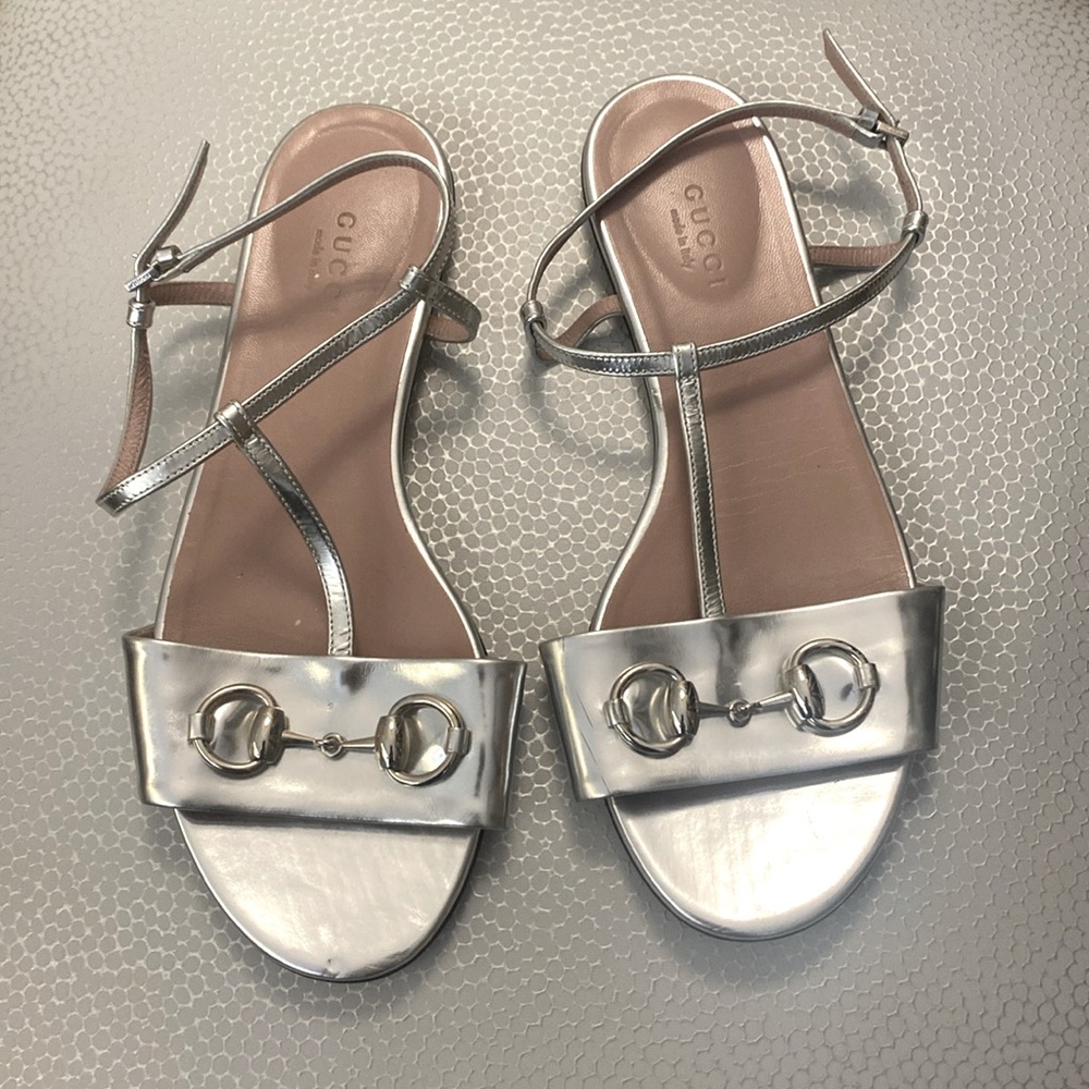 Sexy silver GUCCI sandals. Made in Italy-  36.5